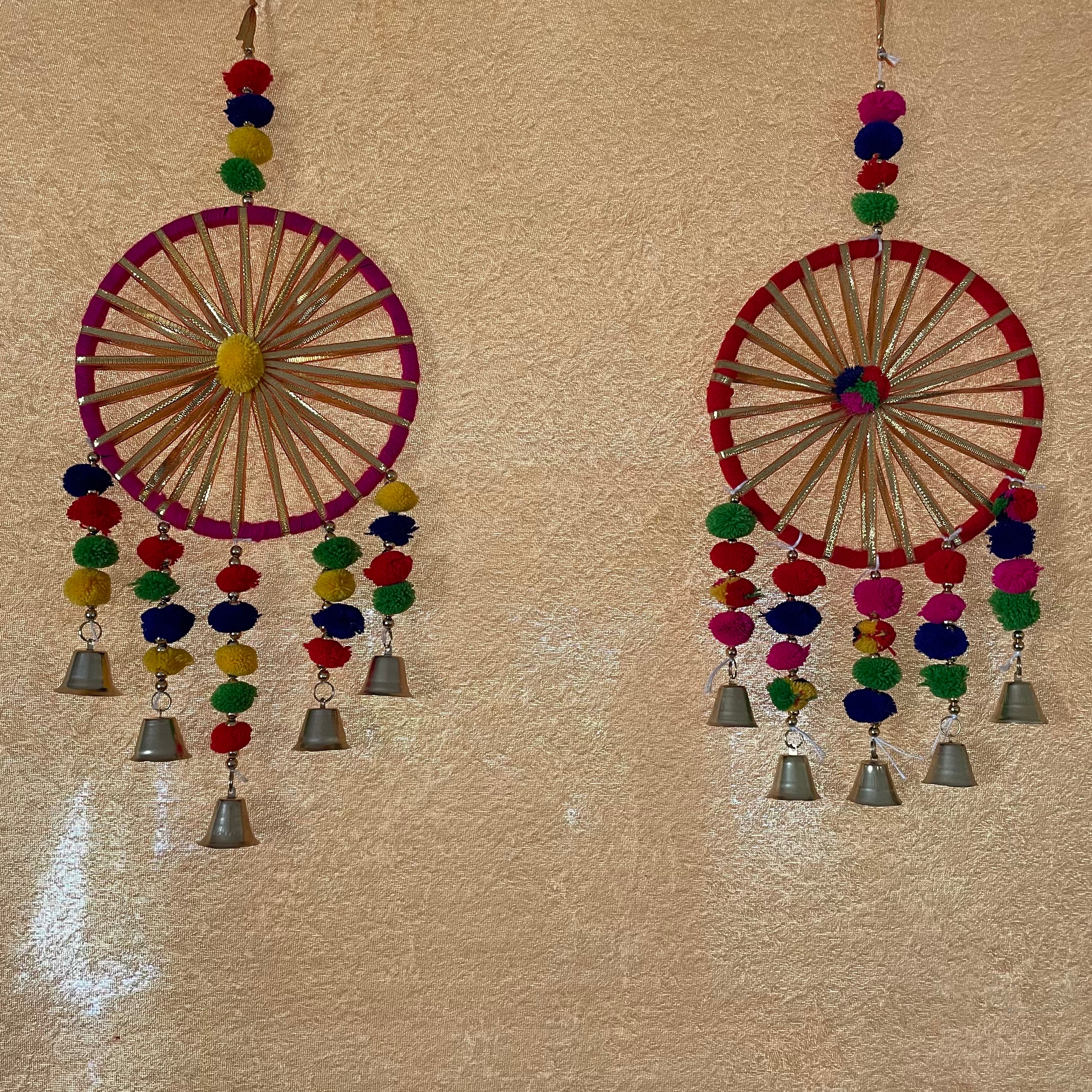 Handmade beautiful Colourful Ring Hanging Set of 2