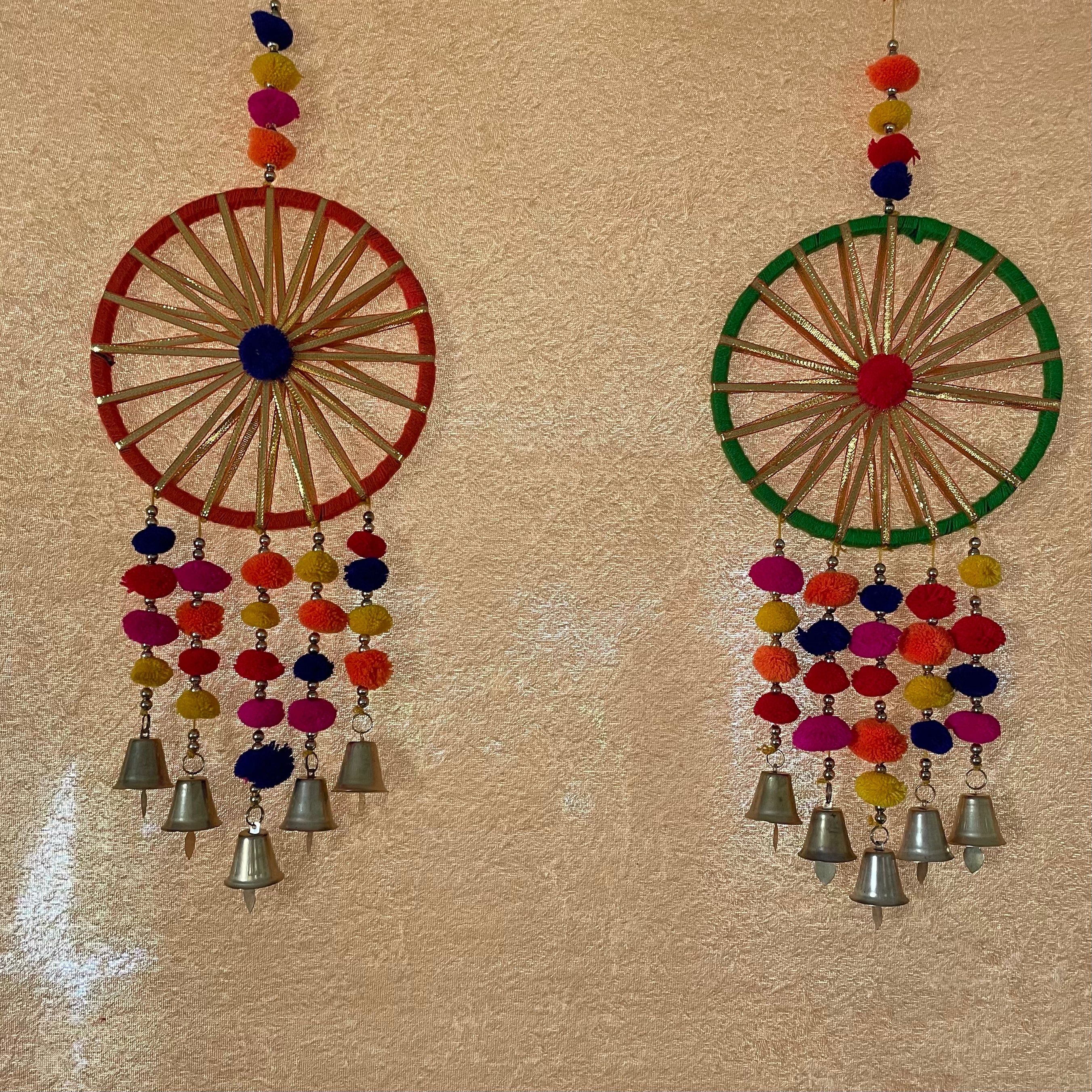 Handmade beautiful Colourful Ring Hanging Set of 2