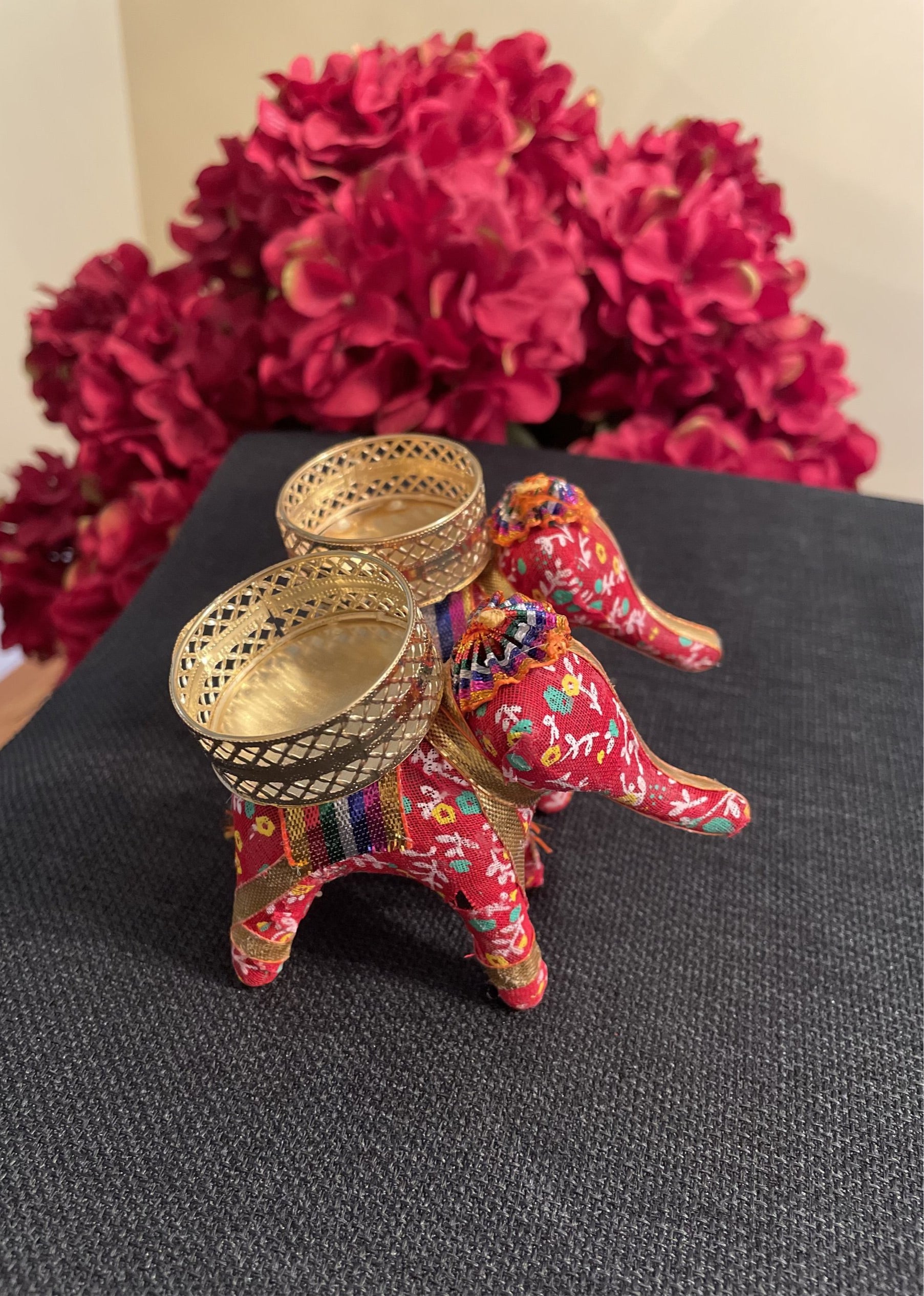 Elephant LED Candle Holder Set of 2