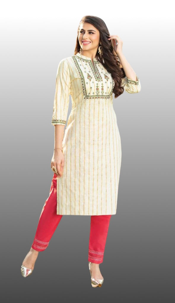 Red and Cream Colour #Kurti. | Casual party dresses, Different bridesmaid  dresses, Bridesmaid dress styles