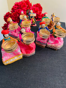Rajasthani Dolls/ Puppet  LED Candle Holder Set of 2