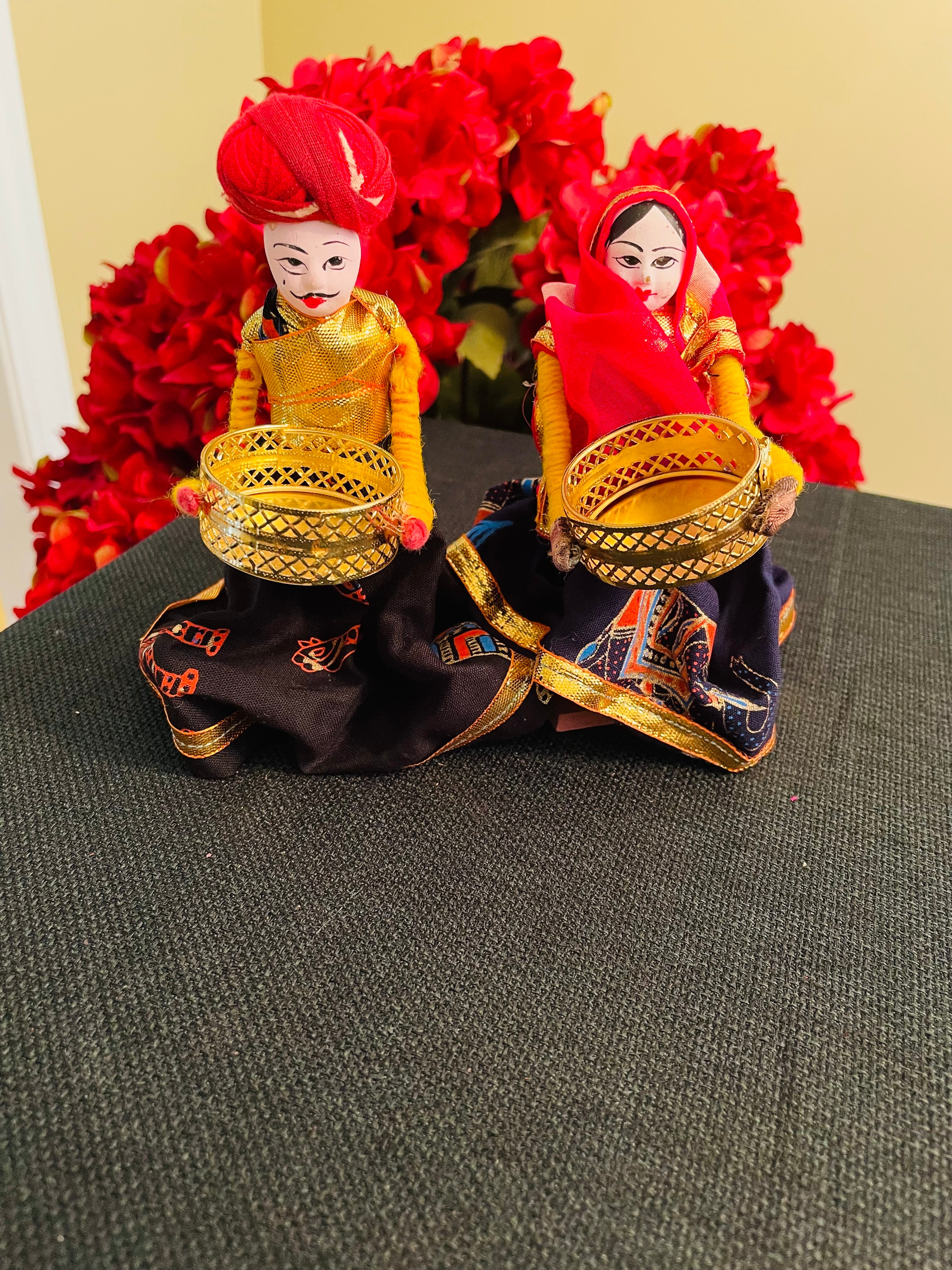 Handmade LED Candle Holder Set of 2