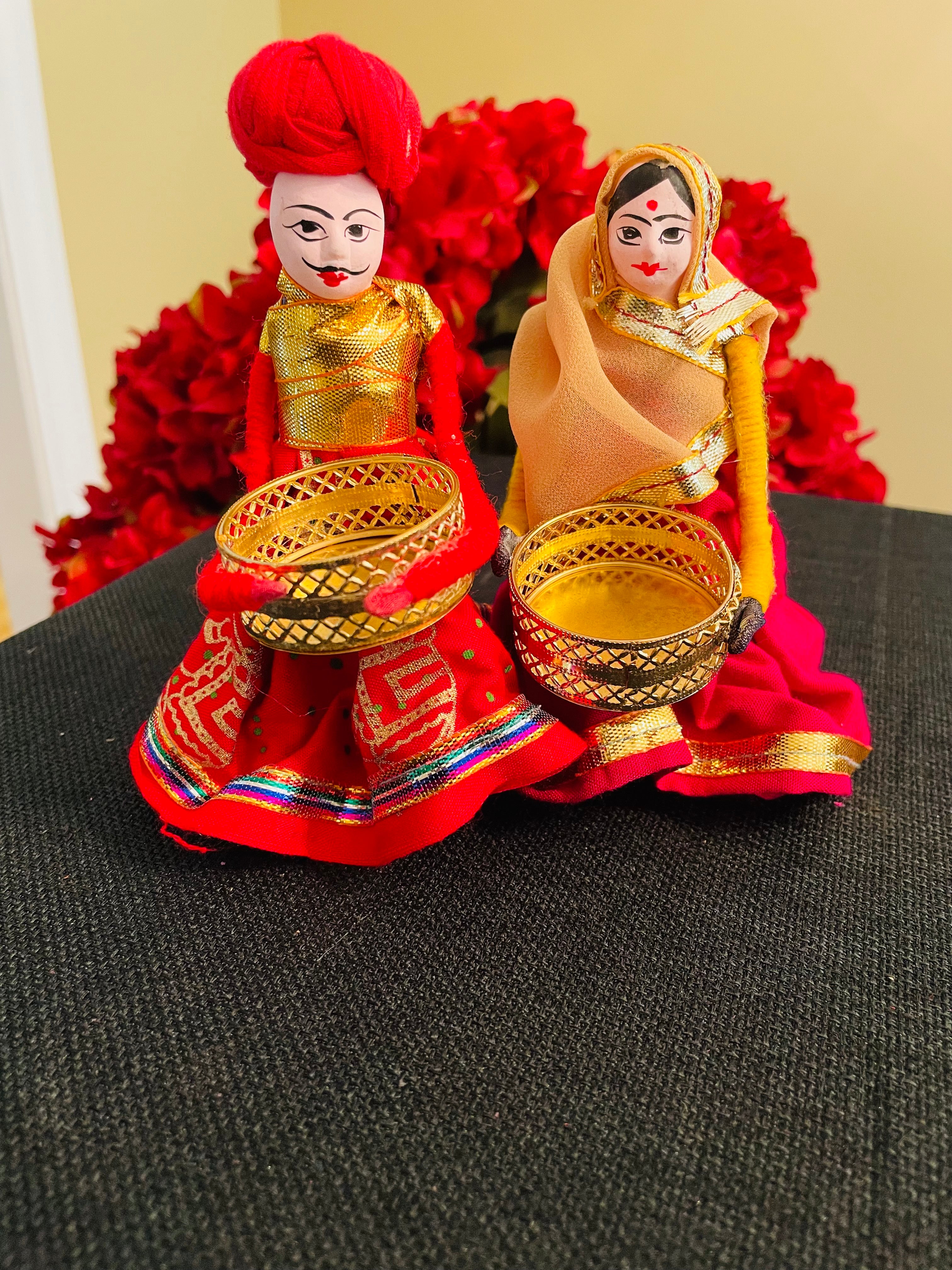 Handmade LED Candle Holder Set of 2