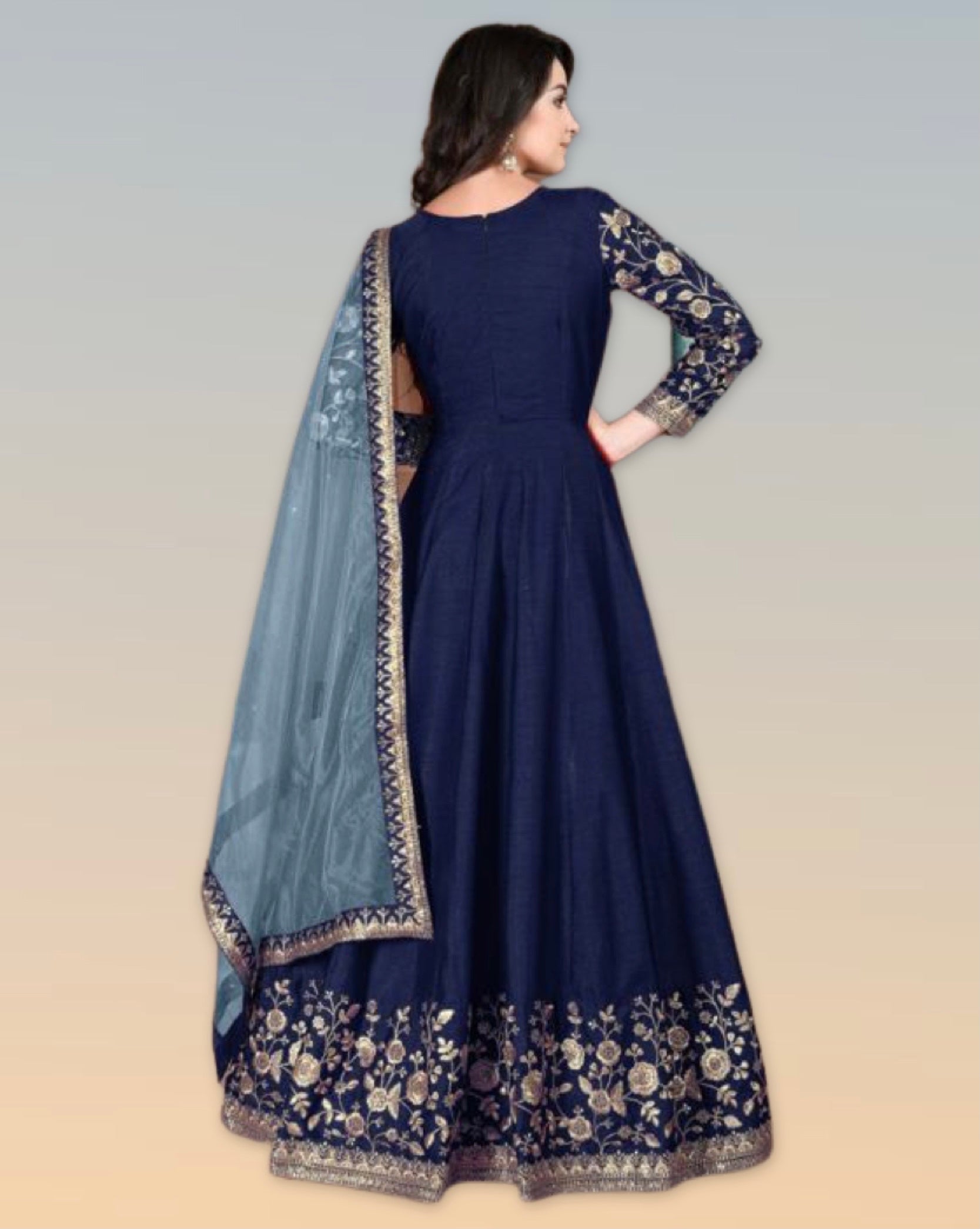 Fancy Party Wear Semi Stitched Long Gown at Rs 1365 | Gown Dresses in Surat  | ID: 2850158311297